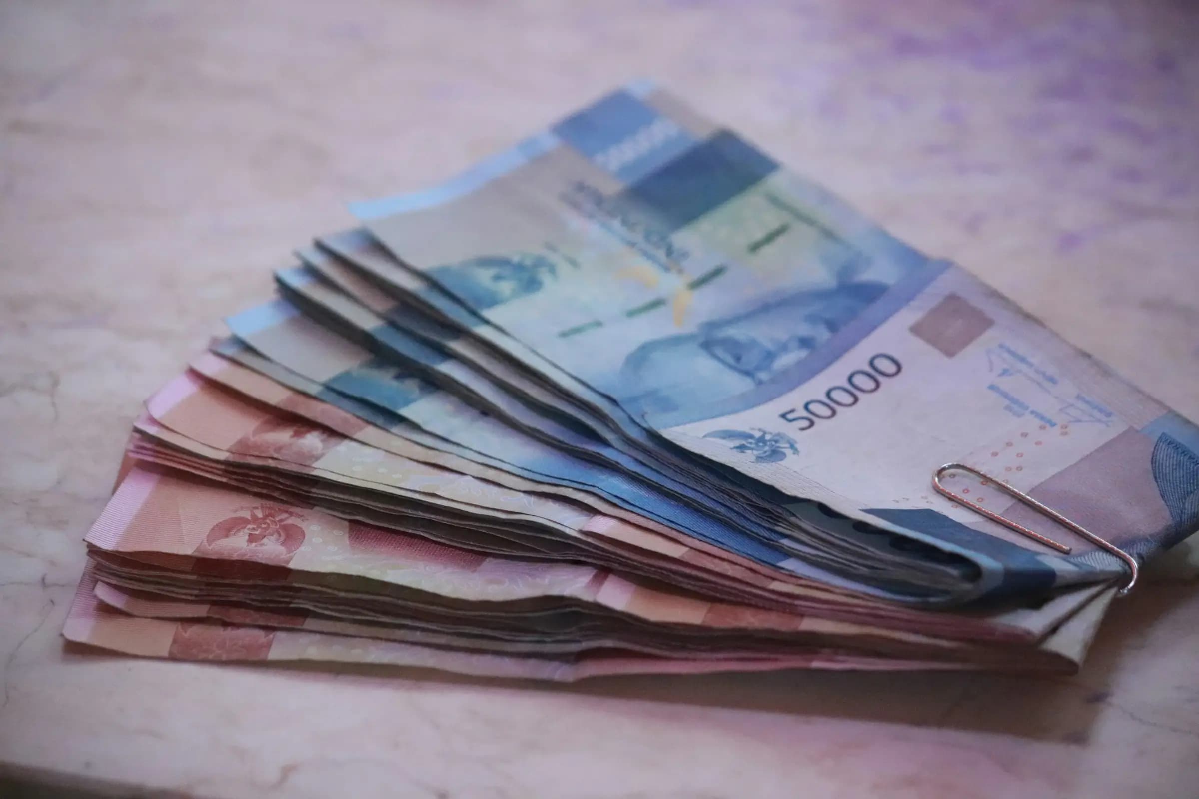 Illustration of stack of Rupiah banknotes